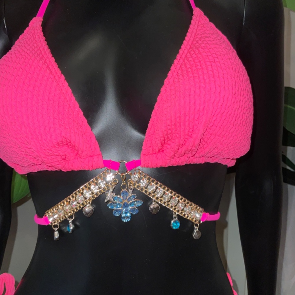 Hot Pink Bikini Loaded with Charms and Charming Bikinis Sapphire Charm! - Picture 2 of 4